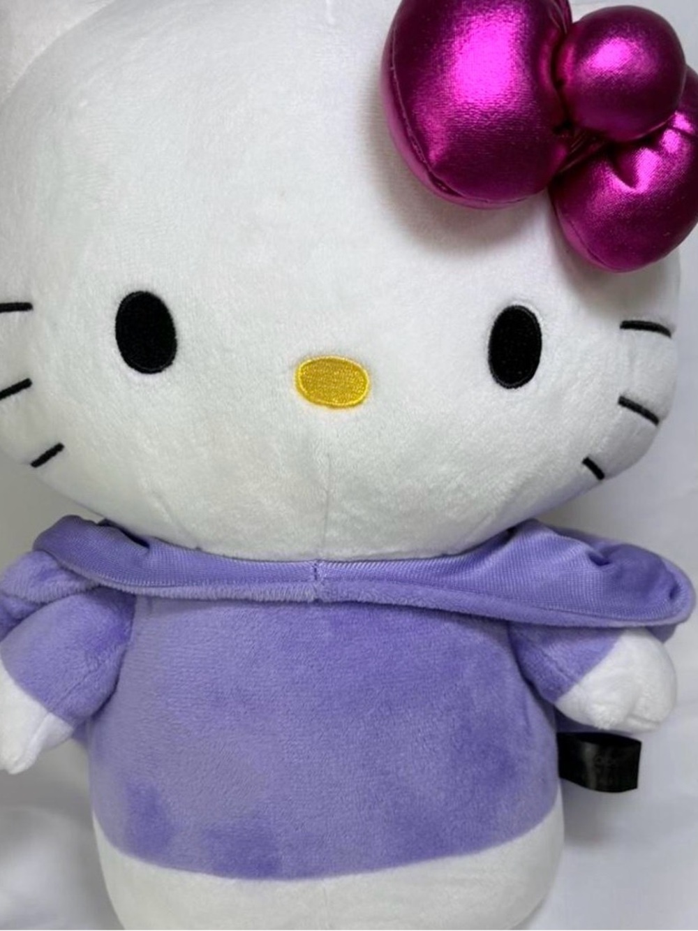 Kiko Lavender and White Plush Character with Black Tag